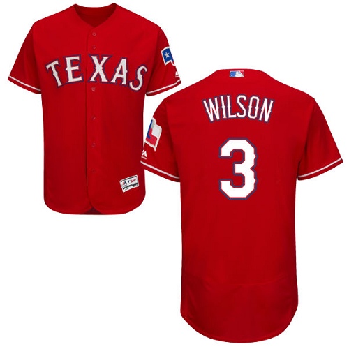 Rangers #3 Russell Wilson Red Flexbase Authentic Collection Stitched MLB Jersey - Click Image to Close